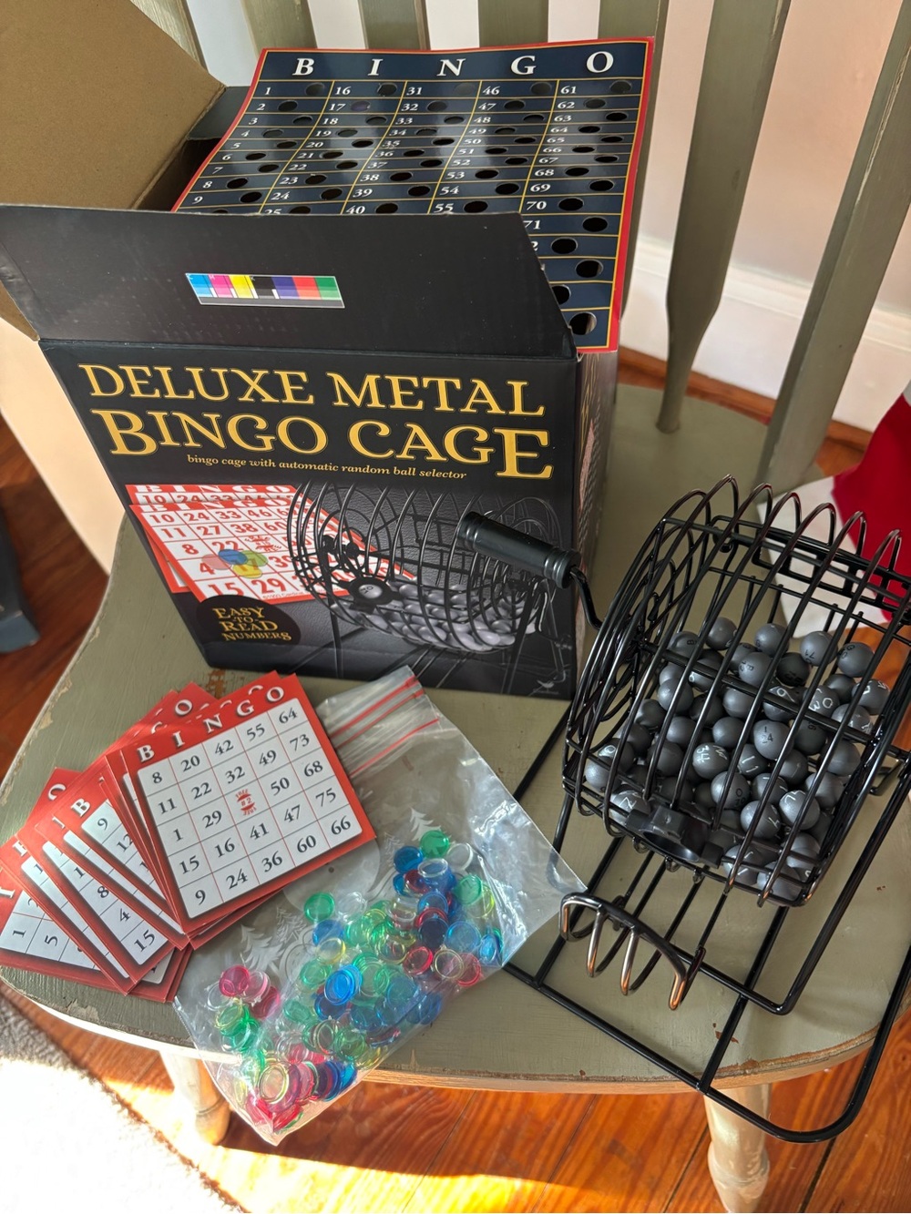Deluxe Metal Bingo Cage in Black - Classic Home Game